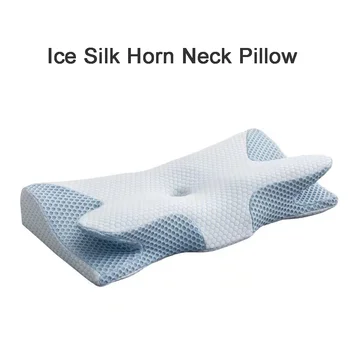 Подушка для шеи из рога Ледяного Шелка Медленный Отскок Улучшает сон Подушка для шеи из пены с эффектом памяти