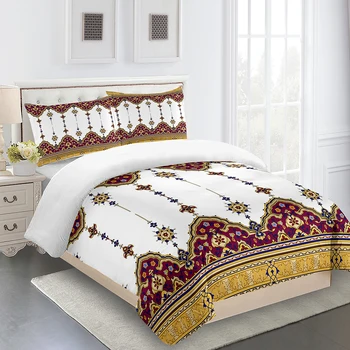 Полный Комплект постельного белья в эфиопском Богемном стиле, состоящий из трех частей Односпальной кровати, пододеяльника для двуспальной кровати и наволочки из 2 предметов