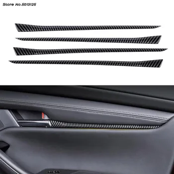 Полоска для отделки дверной панели из углеродного волокна, внутренняя отделка Пастой с пайетками для Mazda 3 Axela 2022 2021 2019 2020