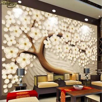 Пользовательские фотообои фреска для гостиной стереоскопический рельеф денежное дерево дерево счастья фон обои papel de parede 3d