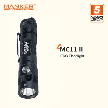 Портативный EDC-фонарик Manker MC11 II с батареей 18650, дальность луча 2000 Люмен 305 М, водонепроницаемый IPX8, Перезаряжаемый порт USB C