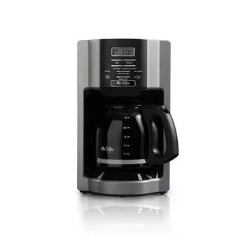 Программируемая кофеварка Mr. Coffee на 12 чашек, быстрое заваривание, матовый металл, Автоматическая пауза, выбор крепости заварки, кофемашина