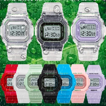 Прозрачные Цифровые Часы Квадратные Женские Часы Спортивные Электронные Наручные Часы Reloj Mujer Часы Дропшиппинг