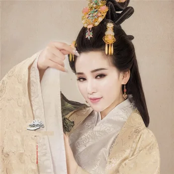 Простой Элегантный костюм Императрицы Цянь Цзинь Мэн, костюм для китайского народного танца, тематическая фотография Ханьфу