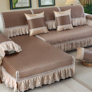 Простые современные коврики для диванов, коврики из европейского шелка льда, бамбуковые коврики, комбинированные диванные наборы