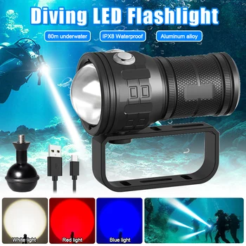Профессиональная Подводная 172 Светодиодная лампа для фотосъемки Highlight Lamp 12800 люмен Фонарик для дайвинга 80 м Водонепроницаемый фонарик для видеокамеры