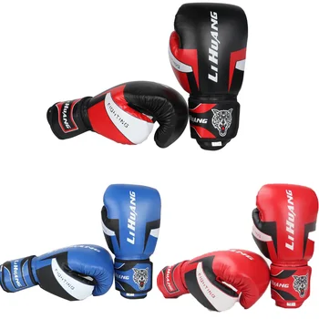 Профессиональные боксерские перчатки на 6-12 унций, мужские перчатки для Муайтай из искусственной кожи, оборудование для тренировок по ММА, тренировочные перчатки для бокса, guantes de boxeo
