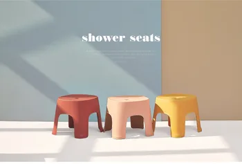 Прочные 6 цветов, плотные однотонные детские стулья, нескользящая скамейка для ванны, Детский табурет для смены обуви, Детская мебель