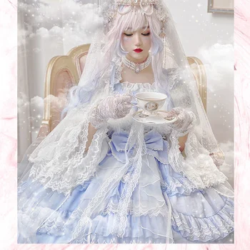 [Пышная юбка + аксессуары] Молитвенный цветок Ангела, Свадебное платье в стиле Лолиты, платье-комбинация в стиле Лолиты, юбка JSK
