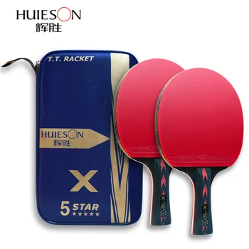 Пятизвездочная ракетка для настольного тенниса Huieson, набор ракеток для пинг-понга, доска для настольного тенниса с чехлом для хранения Для тренировок и соревнований