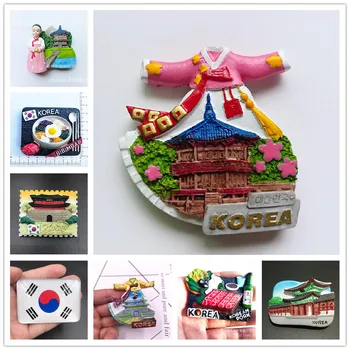 Различные памятные магниты на Холодильник для мирового туризма в Корее Традиционное корейское платье Сеульская башня Корейский архитектурный Декор Подарки