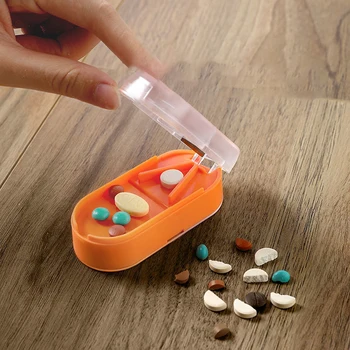 Резак для лекарств, разделитель для таблеток, отделение для таблеток быстрого вырезания, коробка для лекарств, удобная прозрачная маленькая коробка для хранения лекарств