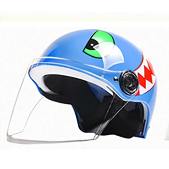 Рекламный детский шлем с электрическим аккумулятором Мотоцикл для мужчин и женщин, детский четырехсезонный милый полушлем, летний шлем