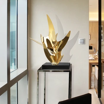 Роскошная вилла, гостиная, абстрактное украшение, оформление вестибюля отеля, современные креативные изделия ручной работы из металлической скульптуры