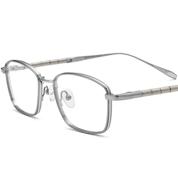Роскошные брендовые дизайнерские мужские очки в титановой оправе в деловом стиле, Женские квадратные оптические линзы для близорукости, Очки