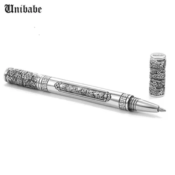 Ручка из чистого серебра 925 пробы, Винтажная Шариковая ручка, Подвеска S925, Тайская серебряная ручка, Подарочные украшения