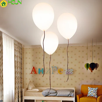 светильники Современные для детей LED гостиная с потолком, Прикроватная тумбочка для спальни, Кабинет, Проходные светильники, Белые Воздушные шары, стеклянная Потолочная лампа