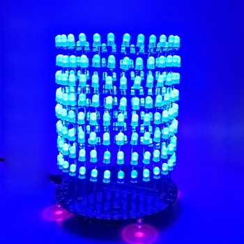 Светодиодный световой куб Dream Light Вертикальный круг Музыкальный спектр 8X32 точечный матричный электронный комплект для изготовления поделок