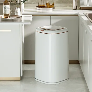 Сенсорная крышка для мусора, Индукционная Электрическая бесконтактная корзина для мусора, Большая емкость для ванной, кухонная банка Smart