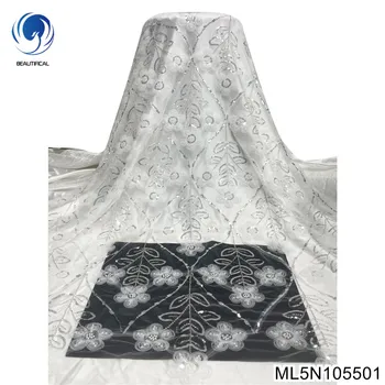 Серия Sterling Silver White Отличается дизайном от африканской тюлевой кружевной ткани с блестками и французского платья из тяжелого бисера ML5N1055