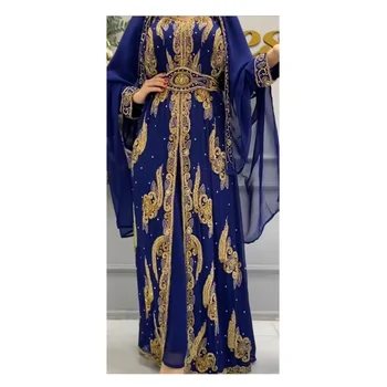 Синие свадебные кафтаны, платье Фараша Абайя, Дубай, Марокко, вечернее платье, европейские и американские модные тенденции