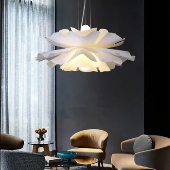 Скандинавский подвесной светильник Италия Цветок минималистичный светильник Романтический Декор спальни E27 для гостиной Ресторана белый подвесной светильник