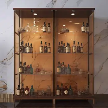 Современный и простой винный шкаф из стекла из нержавеющей стали, легкий роскошный бытовой напольный шкаф SUS 304