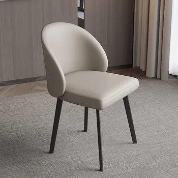 Современный простой обеденный стул, высококачественное кресло для молочного чая, кожаное кресло для приема гостей в скандинавском стиле