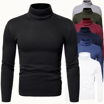 Сохраняйте тепло с мужским флисовым пуловером с высоким воротом: идеальный базовый слой для осенне-зимнего флисового пуловера, футболки с высоким воротом.