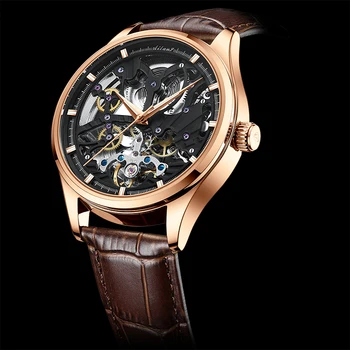 Спортивные автоматические часы AULANG 2021, Мужские механические часы со скелетом, Водонепроницаемые наручные часы из ажурного сапфирового стекла для мужчин