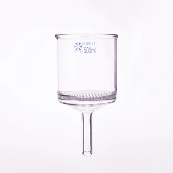 Стеклянная фильтровальная пластинчатая воронка с небольшим отверстием, емкость 500 мл, со стеклянным фильтром, лазерное сверление
