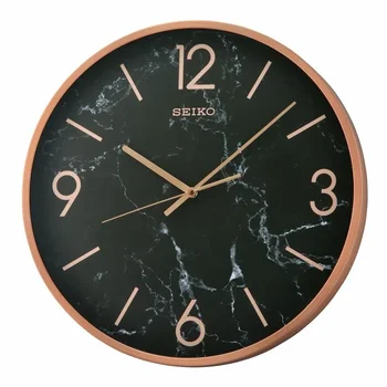 Стильные кварцевые настенные часы из черного мрамора с круглым дизайном в стиле Нуар - QXA760PLH