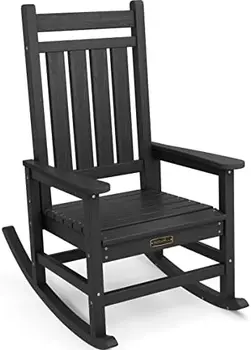 Стул, Уличное кресло-качалка для взрослых, Всепогодное кресло-качалка на крыльце для сада с лужайкой, белый