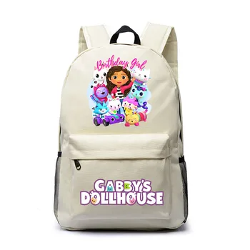 Сумка Gabby's Dollhouse с мультяшным принтом, детский рюкзак, повседневная сумка, школьная сумка для подростков, дорожная сумка разных цветов