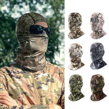 Тактическая камуфляжная маска, балаклава, Летняя дышащая маска на все лицо, Шарф, Мужская Армейская военная шляпа, Велосипедная маска, Бандана, гетры на шею