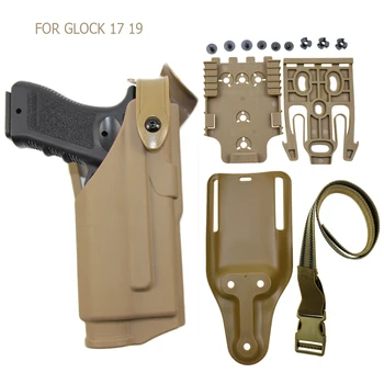 Тактическая Пистолетная Кобура для Военного Поясного Ремня Glock 17 19, Кобура для Пистолета с Фонариком, Система Быстрой Фиксации QLS 19 22