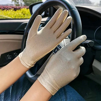 Танцевальные женские эластичные однотонные тонкие мужские перчатки для вождения, Перчатки для этикета с защитой от ультрафиолета, Защита от солнца