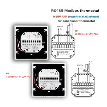 Термостат Modbus и RS485 24VAC 0-10 В Выход вентилятора 2P-4P фанкойл термостат для охлаждения нагрева