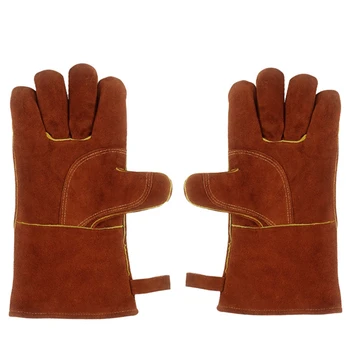Термостойкие перчатки, прочные перчатки, перчатки против ожогов, Огнестойкие тканевые сварочные перчатки для барбекю