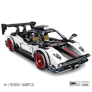 Технический Строительный блок Супер Спортивный автомобиль Pagani Zonda Модель Откатного транспортного Средства Паровая Сборка Коллекция игрушек из кирпичей для подарка мальчику