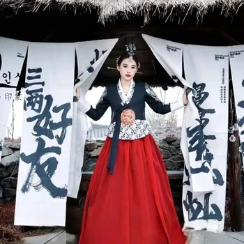 Традиционное корейское свадебное платье, женское корейское платье, платье для взрослых, улучшенный корейский придворный народный костюм, халат для национальных танцев Ханбок 한복