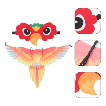 Украшение в виде крыла с попугаем на Хэллоуин, крылья, ткань для костюма, украшение в виде птицы для ребенка