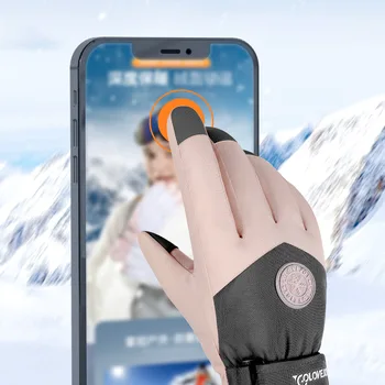 Уличные зимние перчатки для мужчин и женщин, уличные теплые ветрозащитные спортивные перчатки с сенсорным экраном плюс бархатные пары Лыжных перчаток Оптом
