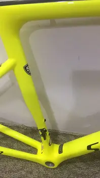 Флуоресцентно-желтая карбоновая рама дорожного велосипеда ud глянцевая тайваньская велосипедная рама UCI racing frameset bsa диски тормоза набор велосипедных рам