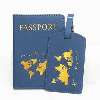 Футляр для паспорта с картой и багажными бирками, обложка для паспорта из искусственной кожи, блокирующие карты, Дорожный кошелек, органайзер для документов