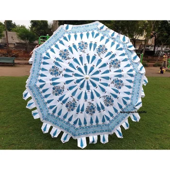 Хлопчатобумажный зонтик с индийским принтом, красивый уникальный дизайн, уличные зонтики для вечеринок, эксклюзивный козырек для пляжа и сада в стиле хиппи