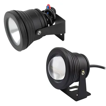 Черный корпус AC 85 В-265 В 10 Вт с плоской или выпуклой линзой, водонепроницаемый подводный светодиодный прожектор, автомобильный светильник, Квадратная лампа