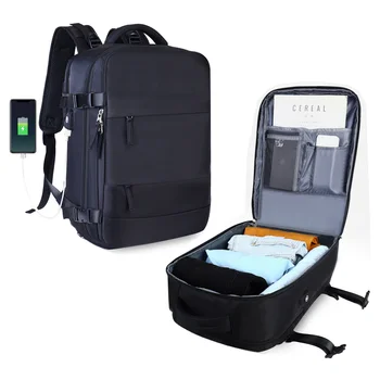 Черный рюкзак для путешествий, Женские Многофункциональные сумки Большой емкости, Женский багаж, Легкие водонепроницаемые сумки для ноутбуков, Женская сумка