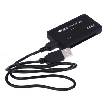Черный универсальный Считыватель карт памяти USB External Cardreader SD SDHC Mini Micro M2 MMC XD CF Reader для MP3, цифровой камеры