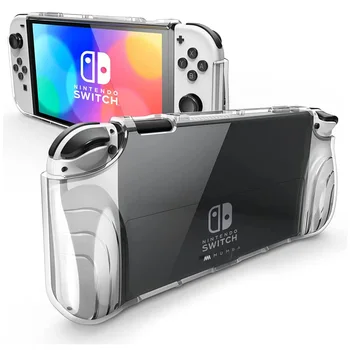 Чехол для Nintendo Switch OLED 2021 Mumba Thunderbolt, защитный прозрачный чехол с рукояткой из ТПУ, совместимый с OLED-консолью Switch